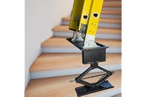 Sidasu 25" x7.8"Extension Ladder 8.5-23.5" Adjustable Height Range Ladder Stabilizer Black Ladder Platform Heavy Duty Ladder 