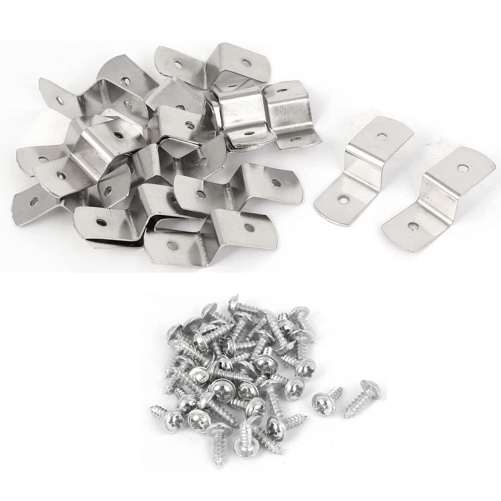 TA-VIGOR Metal Z Shape Photo Picture Frame Braces Brackets with Screws 40mm x 13mm x 11mm - Set of 20