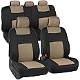 Aazon.co: BDK PolyPro Car Seat Covers Full Set In White On Black - Foto 4