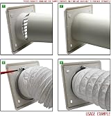 Kair White Louvred Grille 155mm Exterior Ducting Vent with 100mm Spigot view 3