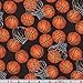 Basketballs Black/Orange Fabric By The Yard