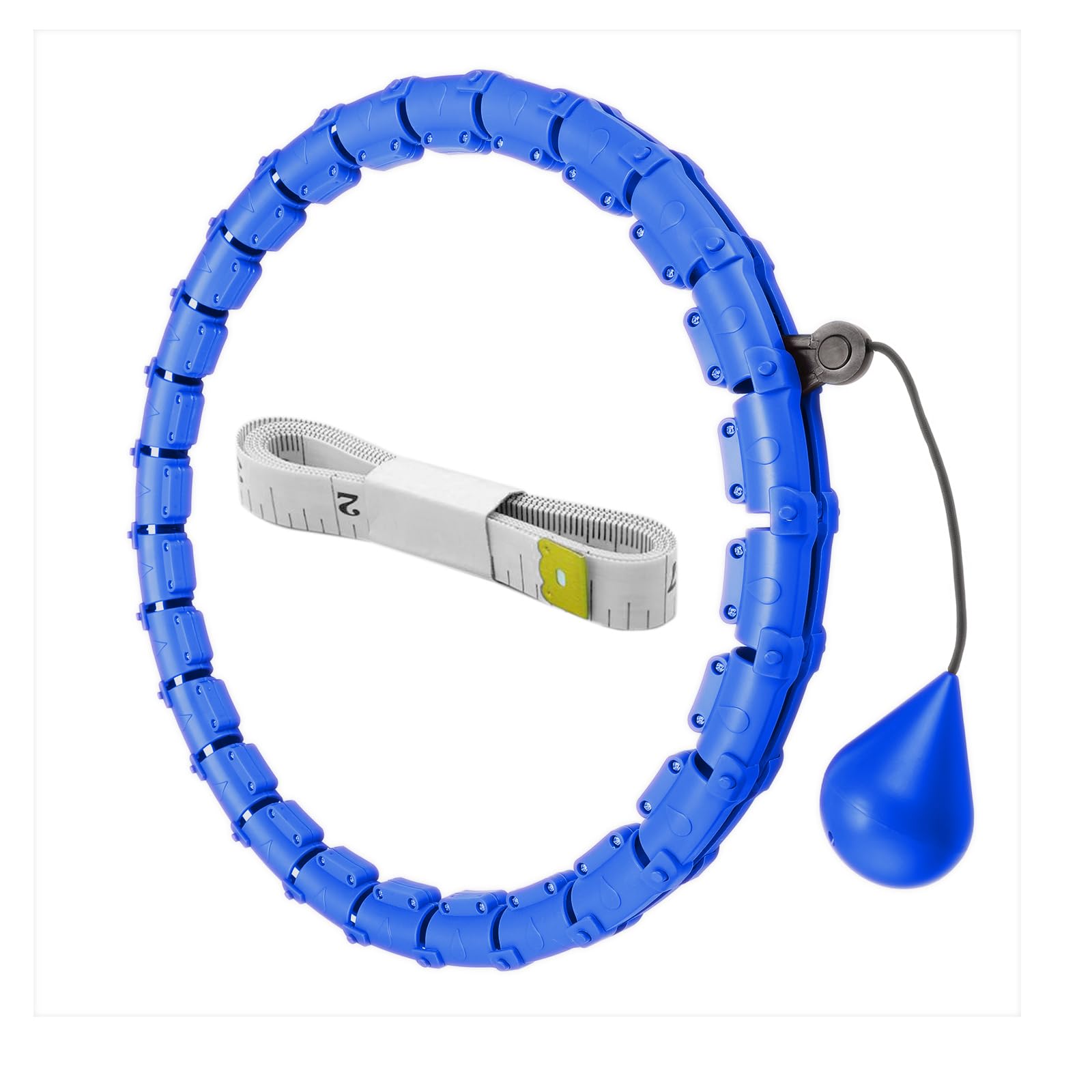 Pterygoid Smart Hula Hoop,Weighted Hula Hoop for Adult, 24 Detachable Hula Circle Fitness Ring with 360 Degree Auto-Spinning Ball Gymnastics, Massage, Adult Fitness for Weight Loss,Blue
