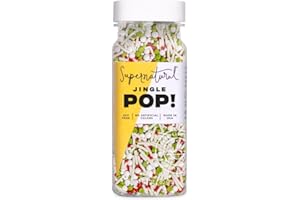 Jingle Pop! Natural Nonpareil Christmas Sprinkles by Supernatural, No Artificial Dyes, Soy Free, Gluten Free, Vegan, 3oz