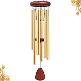 Large Aluminium Wind Chimes Outside, Soothing Melodic Memorial Sympathy Wind Chime, Suitable Outdoor Garden Decor, Gift for Mom Women Neighbors (Gold Wind Chimes-36)