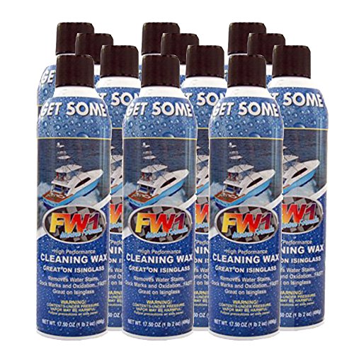 FW1 Marine Boat Wash & Wax Waterless Cleaning Polish with Carnauba (12 Pack)
