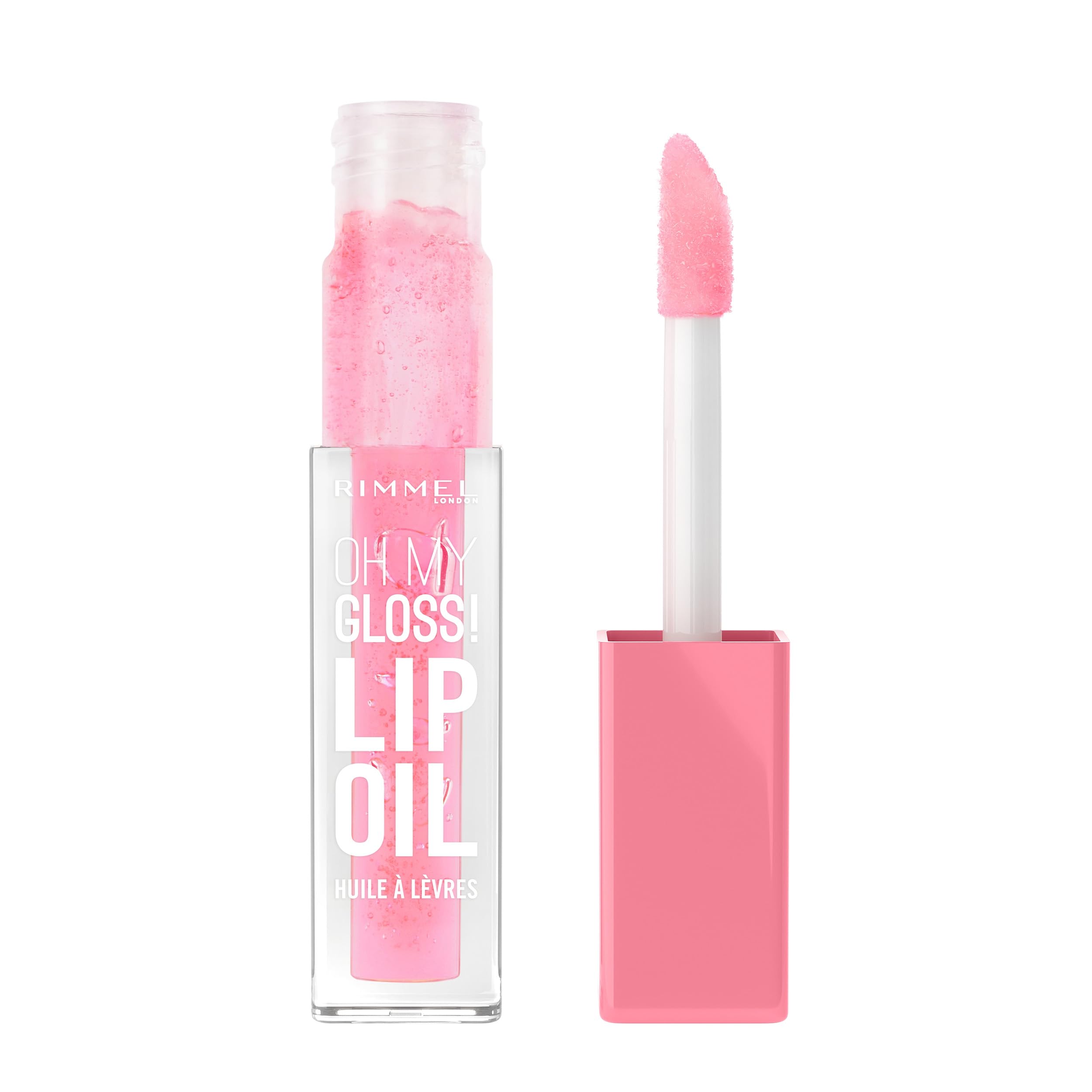 Rimmel Oh My Gloss! Lip Oil 001 Pink Flush, Juicy Shine, Hydrates & Naturally Plumps, Moisture Boost, Vitamin E, Replenishes & Restores the Lips, Coconut Oil, Non-Sticky, Vegan & Cruelty Free