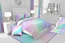 Erosebridal Rainbow Comforter Set Twin Girls Ombre
