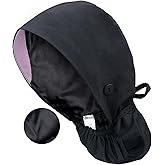 IRIS CRAFT Adjustable Working Cap with Button, Cotton Working Hat Sweatband with Ponytail Pocket Elastic Tie