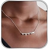 Fdesigner Silver Crystal Necklace for Women Tiny Rhinestone Pendant Necklacs Chain Jewelry Minimalist Choker