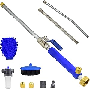 Buyplus Hydro Jet Power Washer - Upgraded 39'' Extendable Flexible Car Washing Wand, Garden Water Hose Sprayer Nozzle Tips Attachment,Glass Window Cleaning Tool,with Foam Cannon Brush
