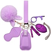 Safety Keychains for Women, Wristlet Strap Keychain Set with Personal Alarm,9 PCS Self Protection Keychain Accessories Kit