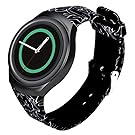 For Samsung Gear S2 Watch Band - Soft Silicone Sport Replacement Band for Samsung Gear S2 Smart Watch SM-R720 SM-R730 Version Black Flower