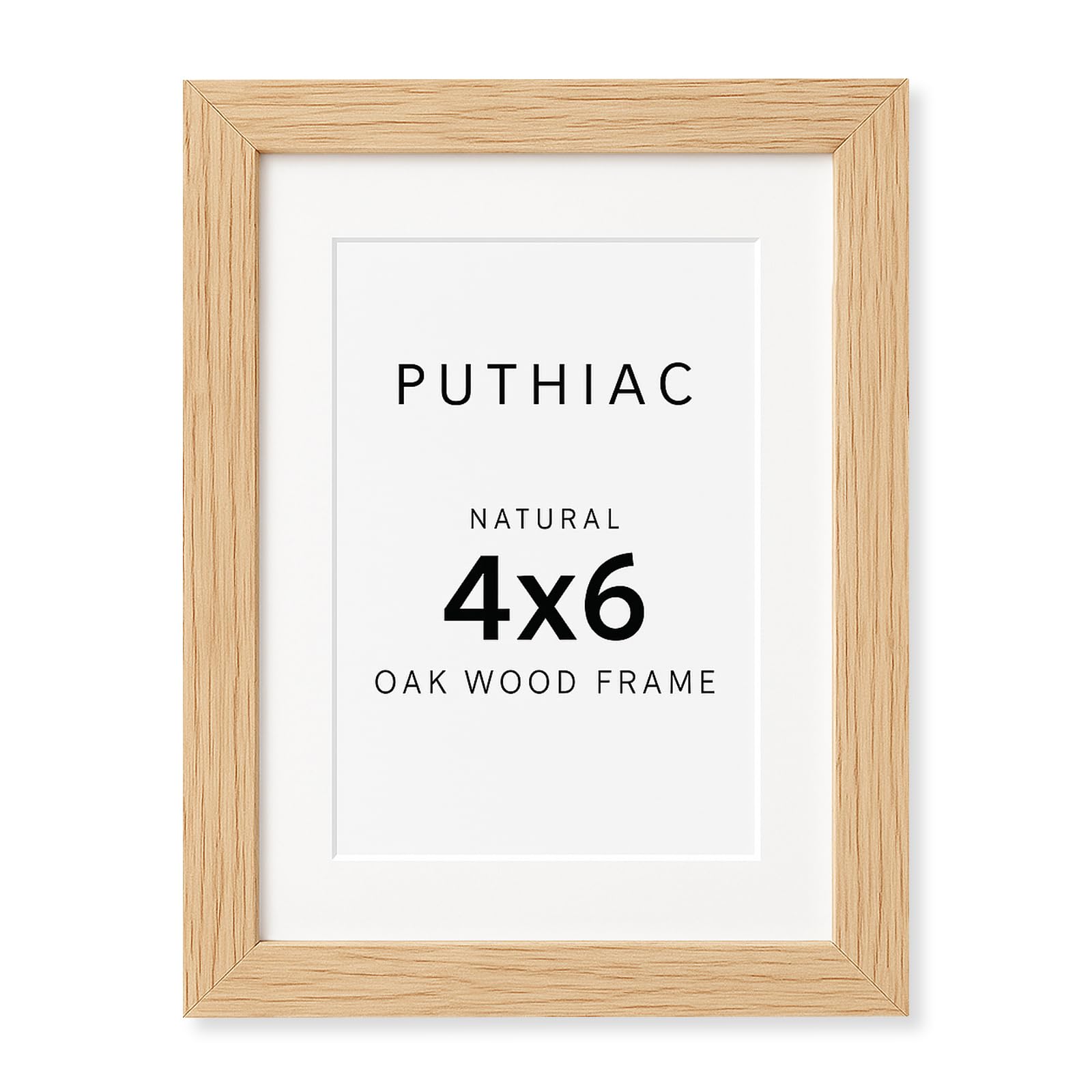 Photo 1 of 4x6 Oak Wood Picture Frame - 4"x6" Photo Frame, 4x6 Picture Frame Wood, Natural Solid Wooden Picture Frames for Wall Art Photo and Prints(1 Pack, Beige)