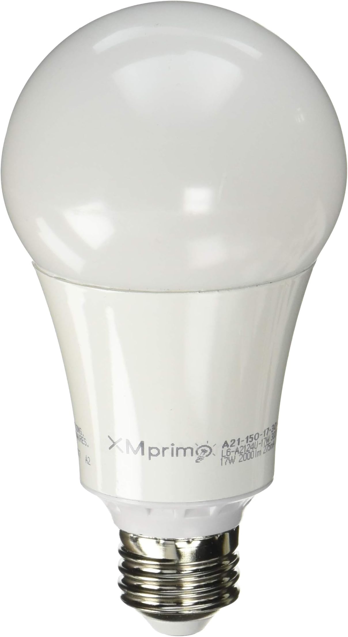 17W ( 150 Watt Equivalent ) 4 Pack A21 LED Light Bulb, 2000 Lumens 3000K Soft / Warm White, E26 Medium Screw Base, UL listed, XMprimo