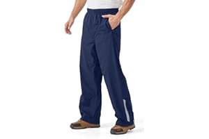 EIGIOO Men's Packable Rain Pants Waterproof Windproof Outdoor Rain Overpants for Hiking Fishing Daily Work