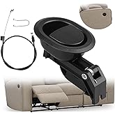 Recliner Replacement Parts Universal Oval Black Plastic Recliner Release Pull Handle and Cable,Exposed Cable Length 4.75", To