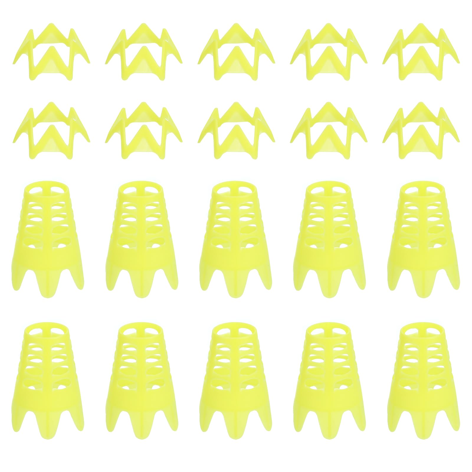 PATIKIL Golf Simulator Tees, 20Pcs Plastic Golf Tees Mat Practice Training for Outdoor Indoor Winter Turf Driving Range, 10 Tall & 10 Small, Yellow