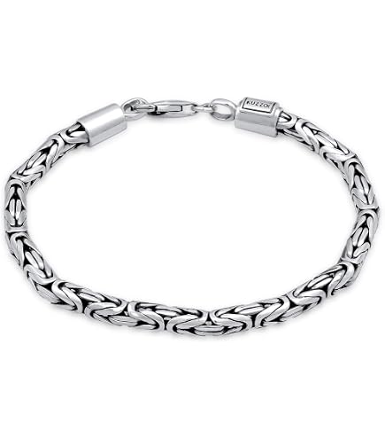 Amazon.com: CEKAMA Thick Sterling Silver Byzantine Link Curb Chain