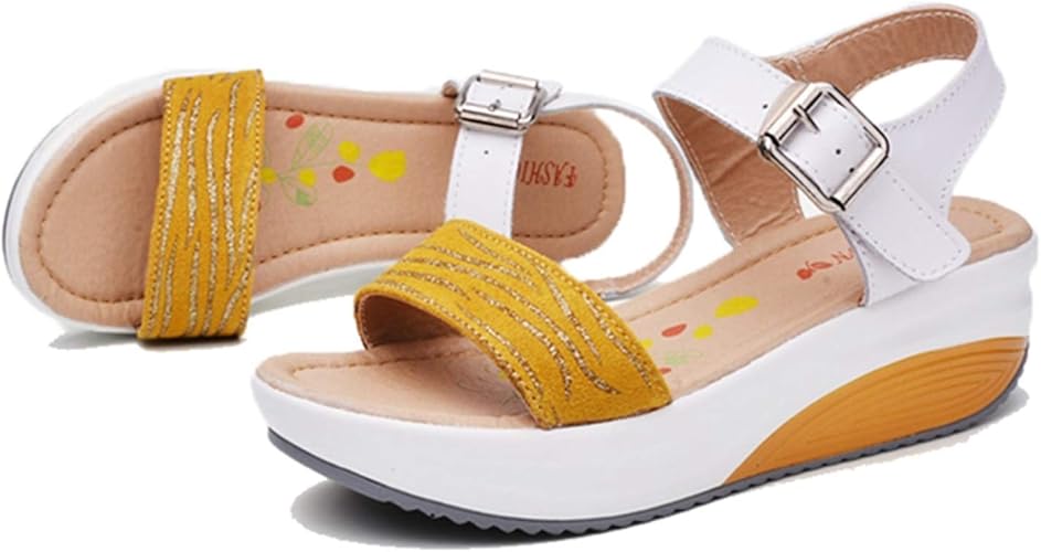 Amazon サンダル レディース 厚底 カジュアル コンフォートサンダル おしゃれ 美脚 本革 エアクッション ローヒール ストラップサンダル レディースシューズ 軽量 歩きやすい アンクルストラップ 通学 旅行 夏 秋 ムリョシューズ ファッションサンダル