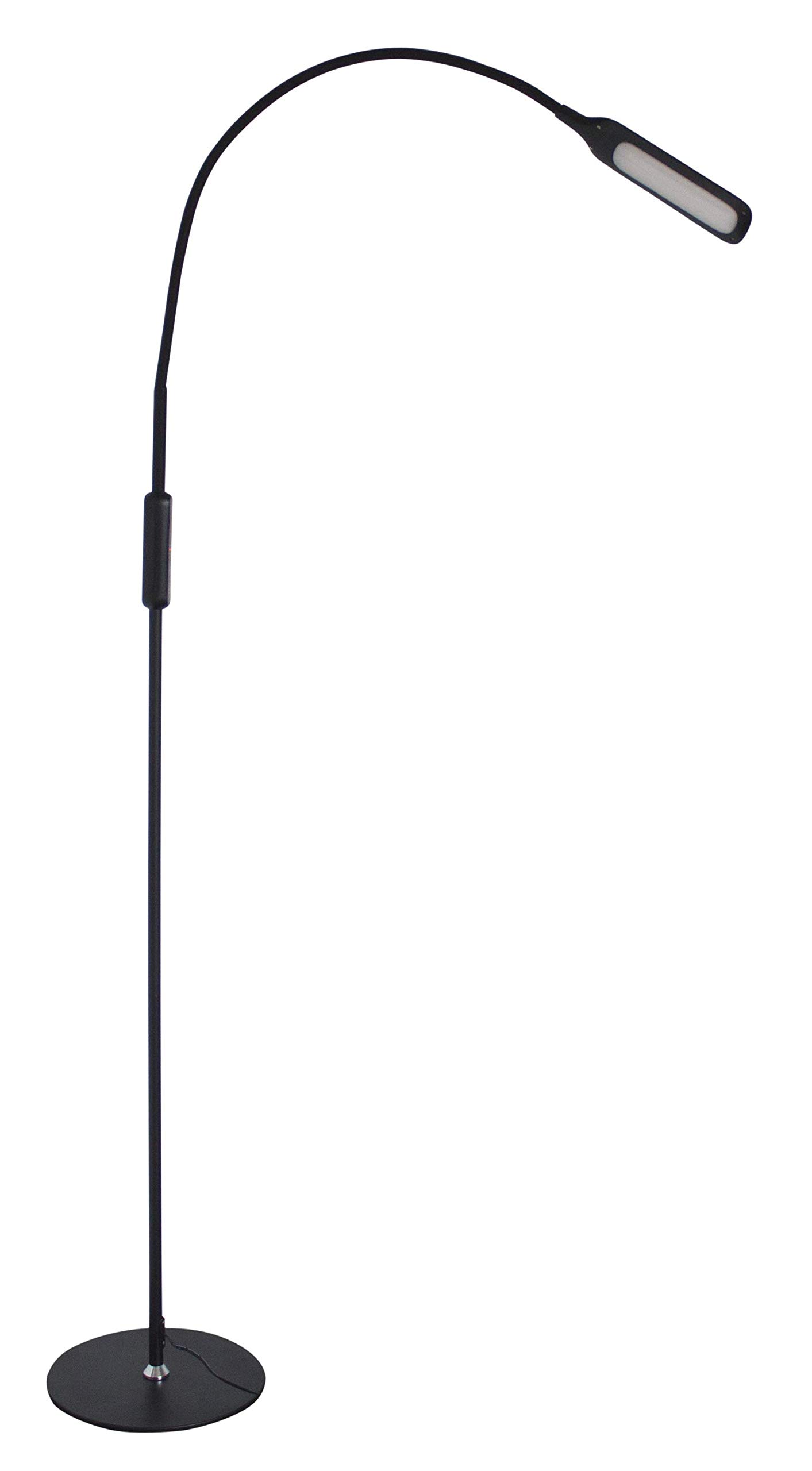 Native Lighting Lumina LED Floor Lamp - Adjustable Gooseneck Reading light & Craft Lamp with 7 Brightness Settings and 5 Colour Temperatures, Work and Home Hobby Light With Remote Control - Black