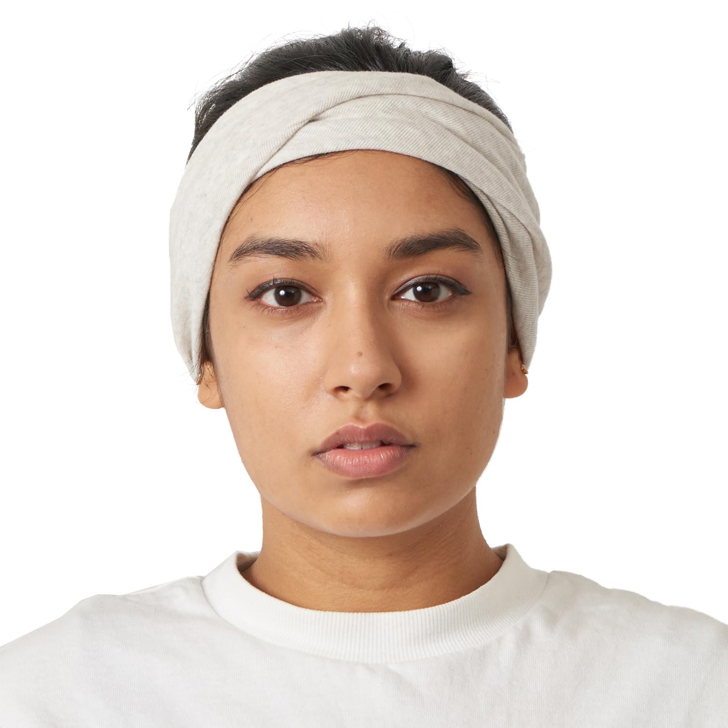 CHARM Womens Headband Hairband Bandana - Mens 100% Organic Cotton Yoga Hair Band Made in Japan Soft Chemo Head Wrap Sensitive Skin by Casualbox Cream