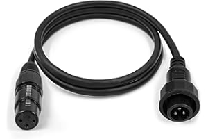 HOLDLAMP Waterproof Outdoor Stage Par Lights DMX Output Extension Cable, Black, (DMX line)