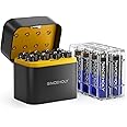 SINCEHOLY 16 Pack Rechargeable Lithium AA Batteries, 1.5V 3600mWh Double a Batteries Long Lasting AA Li-ion Battery (with 8 Slot Charger)