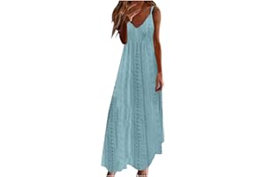 JIXIANG Summer Dresses for Women 2024 Casual Floral Spaghetti Strap Sundresses V Neck Sexy Casual Elegant Long Maxi Dress