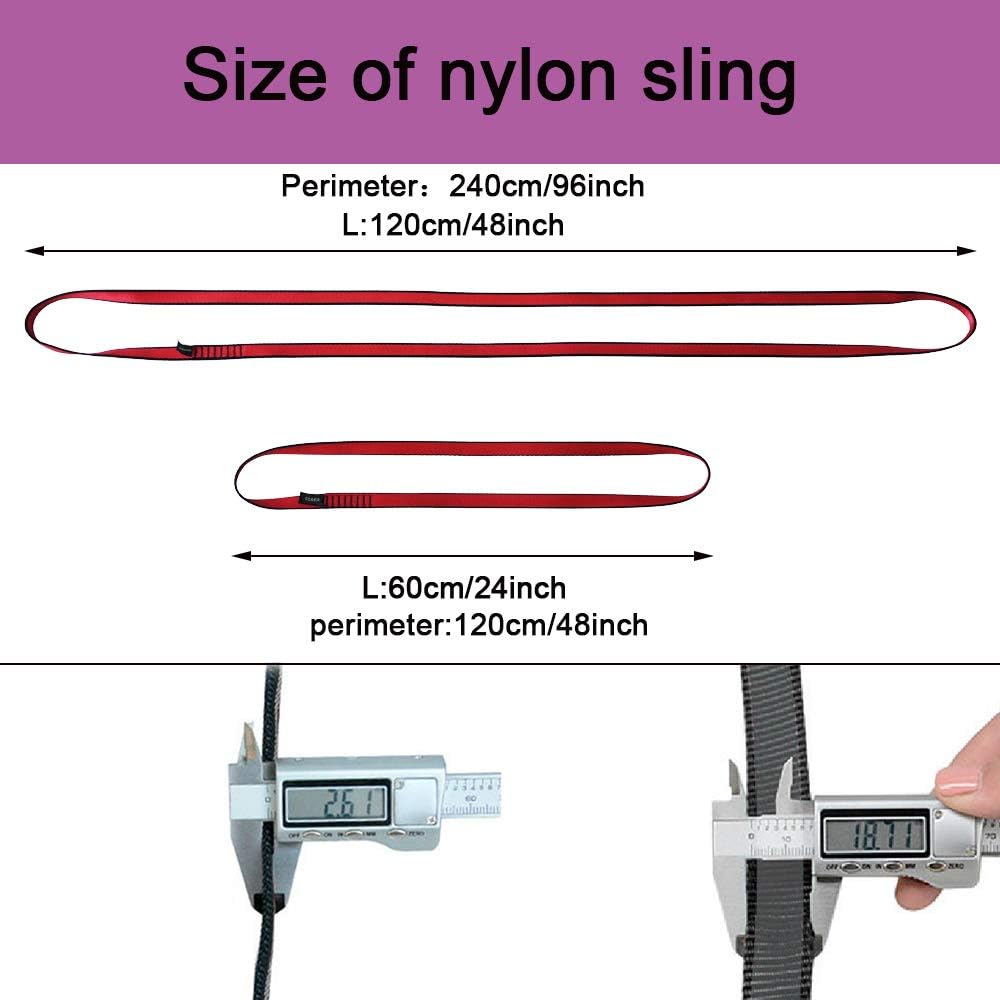 FOSER 18mm Nylon Climbing Sling Runner, 23KN Nylon Rope, Apply to Rock Climbing, Mountaineering, Hiking, Downhill, Emergency Equipment, etc : Sports & Outdoors