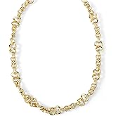 ZEETNIVI Chunky Layered Gold Necklace For Women Paperclip Link Chain Statement Compass Coin Charm Beach Stackable Necklace Non Tarnish Dainty 14k Gold Plated Medallion Pendant Trendy Fashion Jewelry