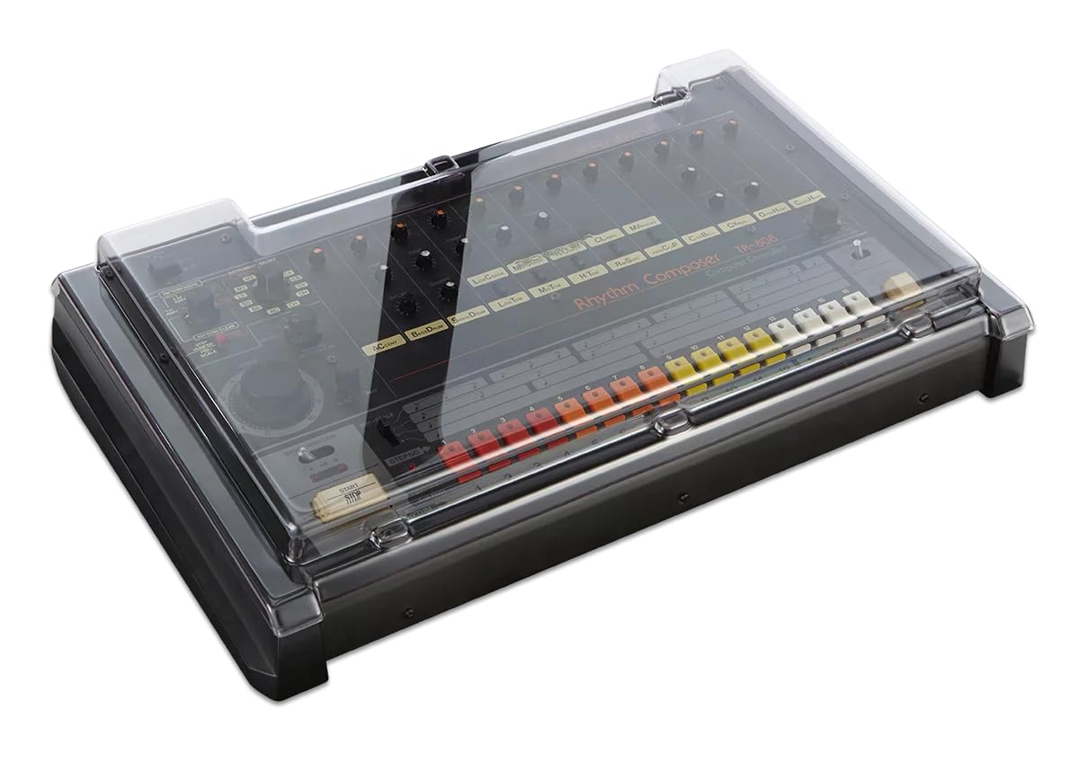Decksaver Cover for Roland TR-808 - Super-Durable Polycarbonate Protective lid in Smoked Clear Colour, Made in The UK - The Producers' Choice for Unbeatable Protection
