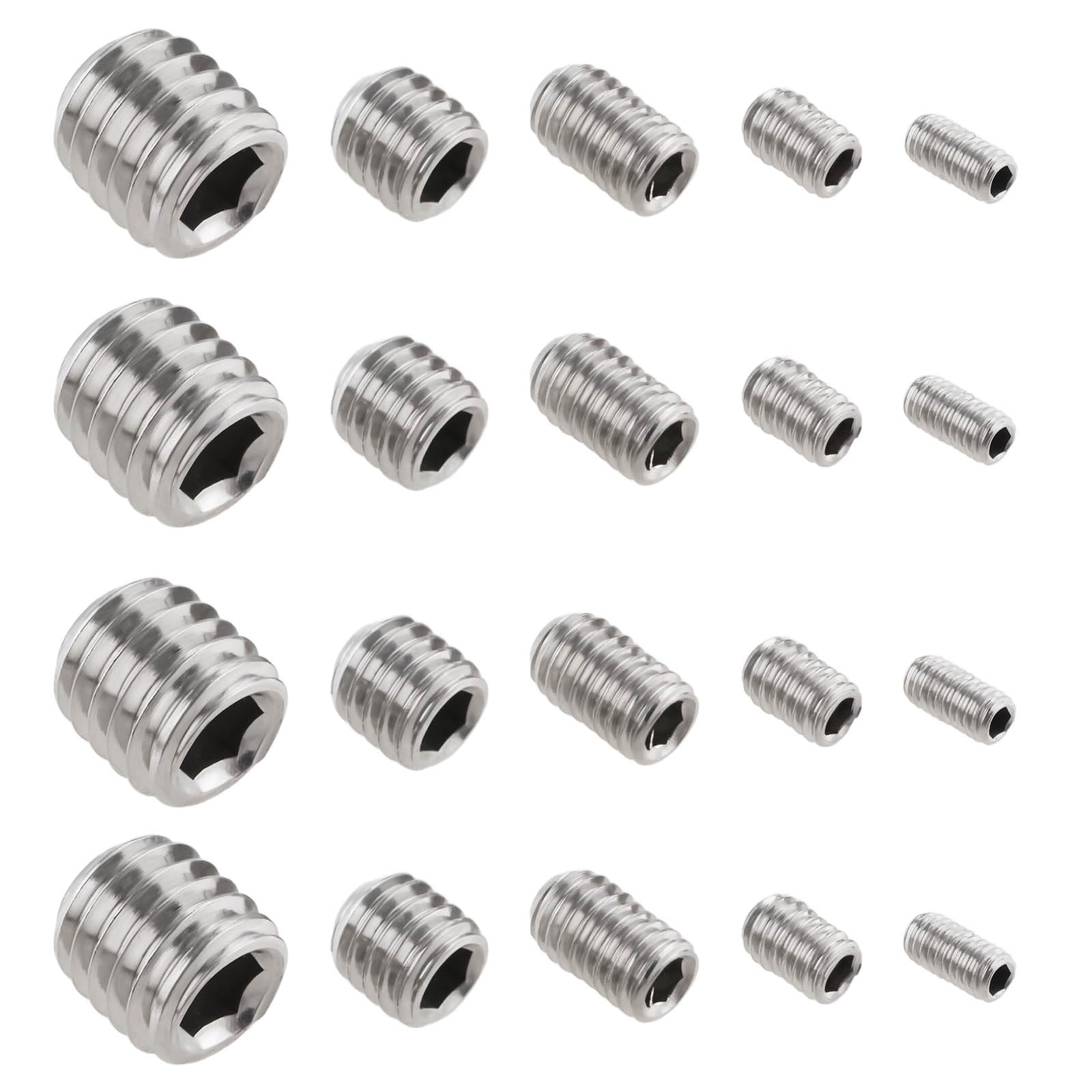 LT Easiyl 20pcs 304 Stainless Steel Hexagon Socket Head Cap Screws Set M3 M4 M5 M6 M8 Hex Bolt for Toilet Roll Holder Grub Screws Silver