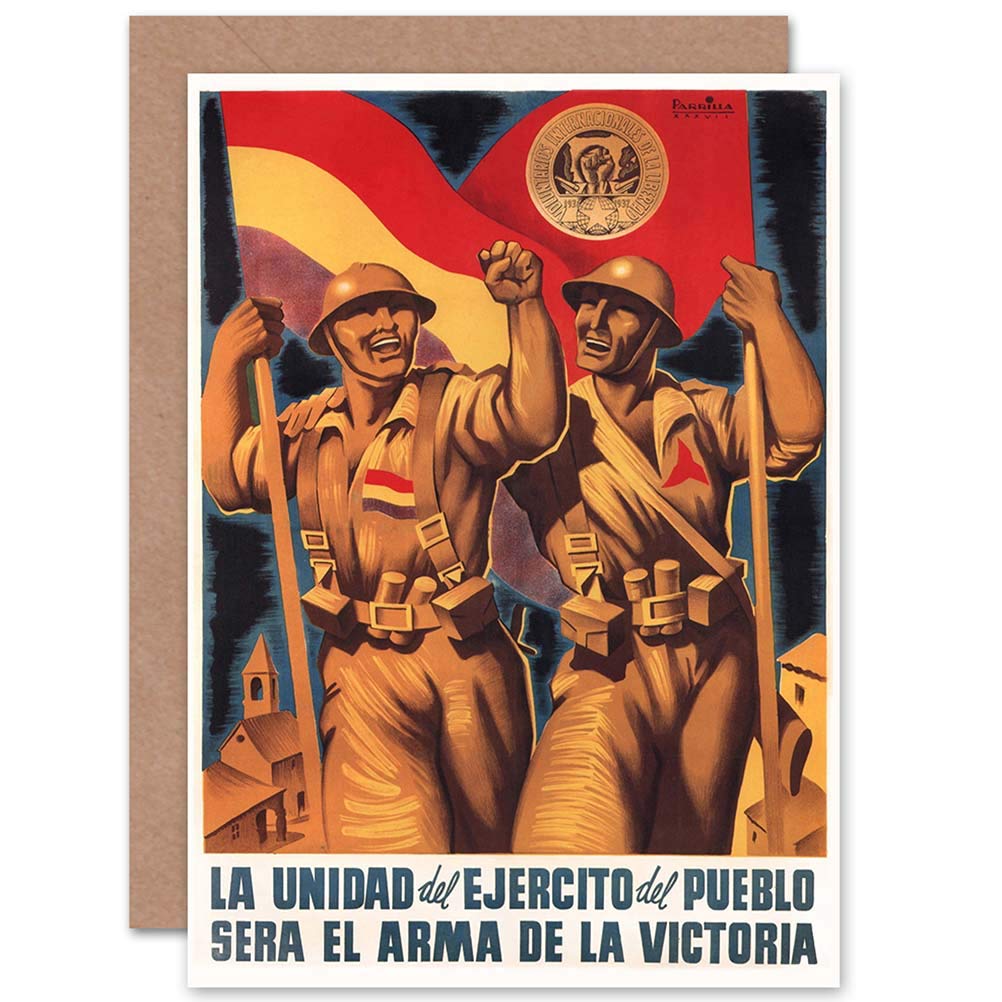 Wee Blue Coo WAR SPANISH CIVIL INTERNATIONAL BRIGADE REPUBLICAN SPAIN GREETINGS CARD