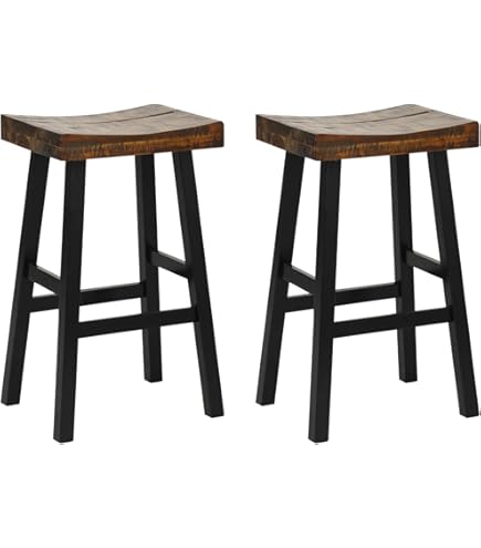 Amazon.com: COSTWAY Wooden Saddle Stools Set of 2, 29-inch Bar