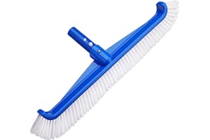 coclothy Pool Brush - 18"" Pool Brush Head for Cleaning Pool Walls, Curved Ends High-Efficiency Pool Scrub Brush, Premium Nylon Bristles Pool Brush Head, Blue