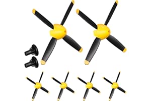 Hollowfly 6 Sets Spare Rc Plane Propellers Compatible with 500mm P51 Rc Plane 4 Channel Remote Control Airplane P51 with Propeller Savers Adapter, Yellow Nose