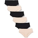 Amazon Essentials Women's Microfiber Underwear (Hipster & Thong, Available in Plus Size), Pack of 6