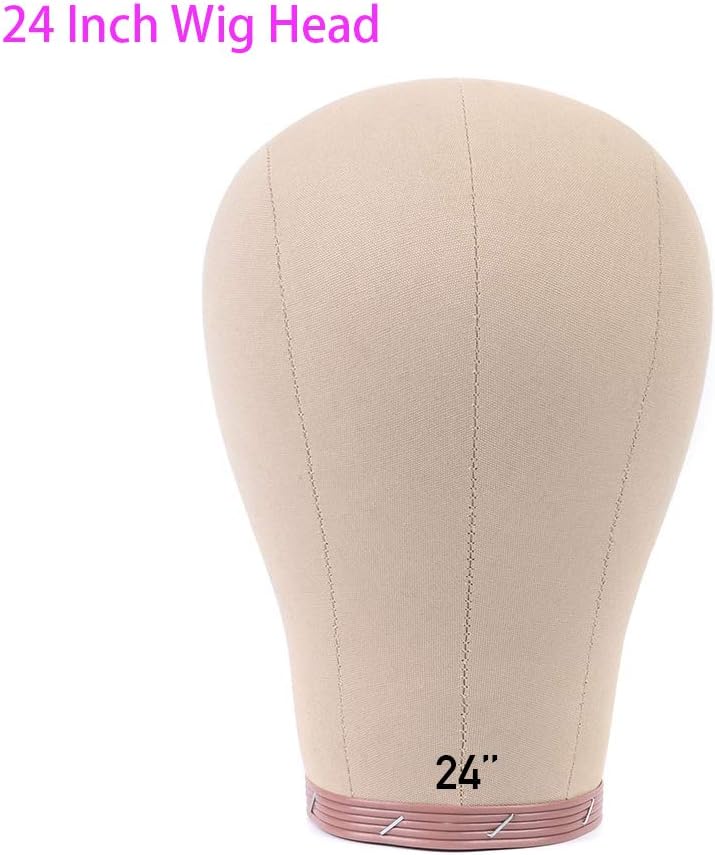 21"-24" Wig Head Cork Canvas Block Head for Wigs Making Display Styling Wig Mannequin Head（24 Inch Cork Canvas Mannequin Head）