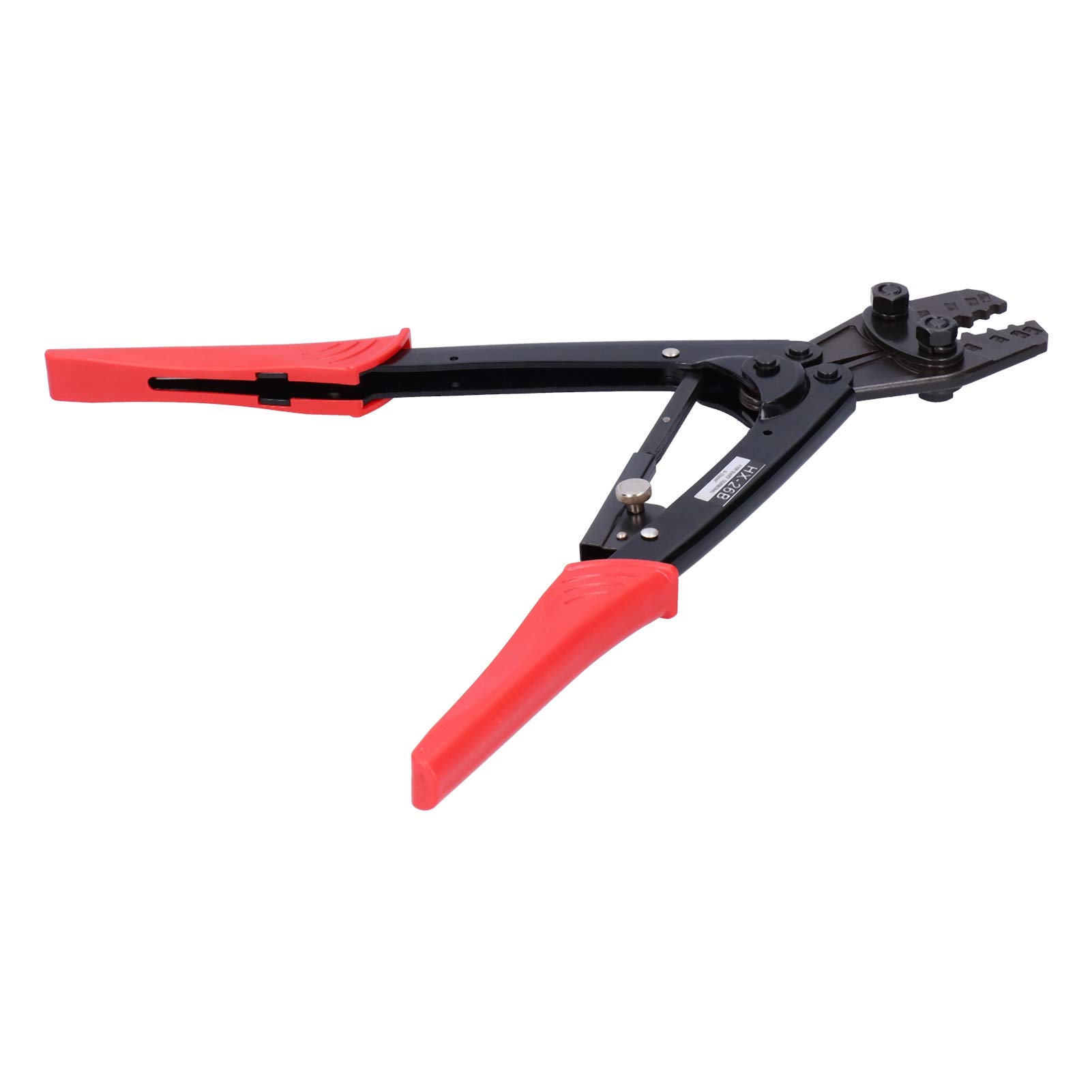 HX-26B Ratchet Terminal Crimper, AWG104 High Carbon Steel + PVC Wire Crimping Pliers, Wire Rope Fishing Cable Manual Stripper Tools, Crimping Capacity 6-25mm²
