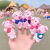 This Little Piggy Finger Puppets for Kids, 5-Pack Plush Nursery Rhyme Finger Puppets, Storytelling Theater Role Play, Classroom Activities &amp; Bedtime Story for Toddlers