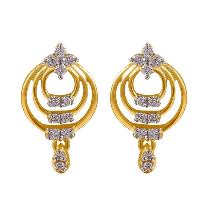 Buy Joyalukkas 18k Yellow Gold and Diamond Stud Earrings at Amazon.in