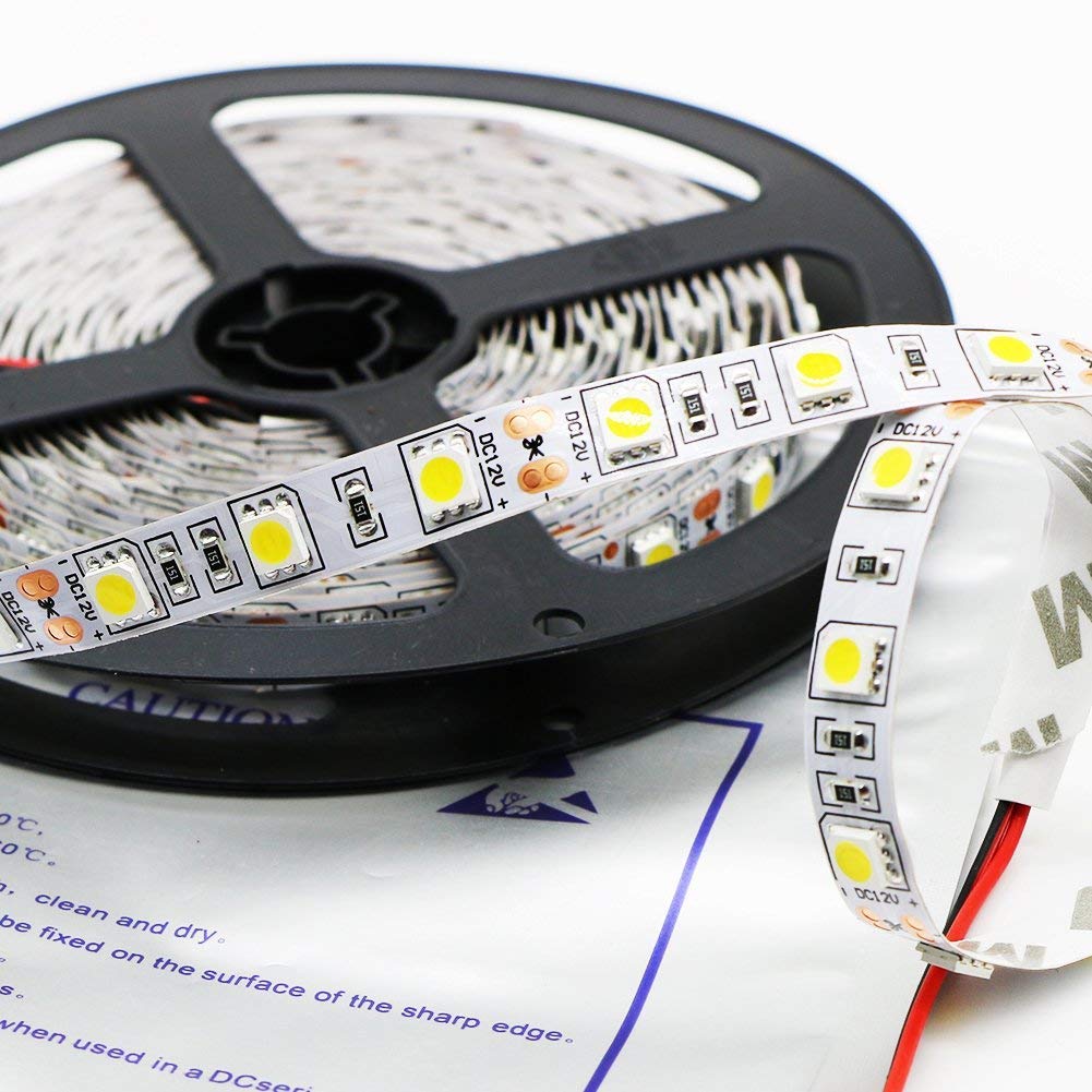 Kebinfen® 16.4ft(5m) Led Strip Light Natural White SMD 5050 4000K Non-Waterproof Flexible Natural White LED Strip Lights 300 LEDs/Roll LED Lights Strips Multifunctional LED Tape Lights
