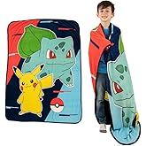 Pokemon Anime Pikachu and Bulbasaur Kids Bedding Super Soft Micro Raschel Throw, 46 in x 60 in, (Official Licensed Product) by Franco