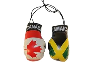 Canada & Jamaica Country Flags Mini Boxing Gloves...New