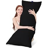 YZ HOME Full Body Pillow Insert -Large Long Bed Pillow for Side Sleeper | Full Body Pillow for Adults, Adjustable Height, Long Sleeping Breathable Bed Pillow-(Black, 20x54'')