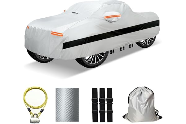 OWEEIO 30 Layers Truck Car Cover for Automobiles All Weather Waterproof, Outdoor Snowproof UV Protection Windproof, Soft Cott