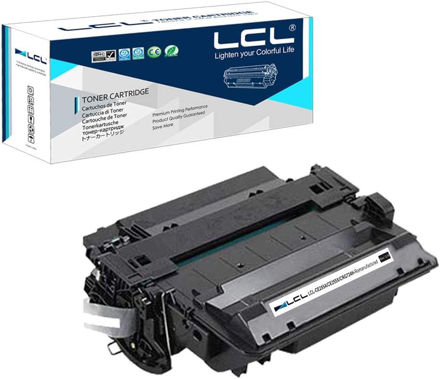 LCL Remanufactured Toner Cartridge 55X CE255X 724H CRG724H 12500 pages (1 Black) Replacement for HP Laserjet Enterprise P3010 P3011 P3015 P3016 P3015d P3015dn P3015n P3015x 500 MFP M525dn M525f