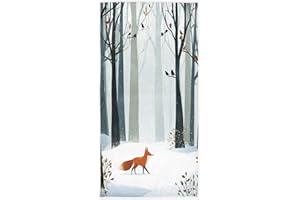 Pfrewn Christmas Hand Towels 16x30 in Bathroom Towel, Winter Forest Landscape Red Fox Bird Ultra Soft Highly Absorbent Small Bath Towel Winter Merry Christmas Bathroom Decor Gifts