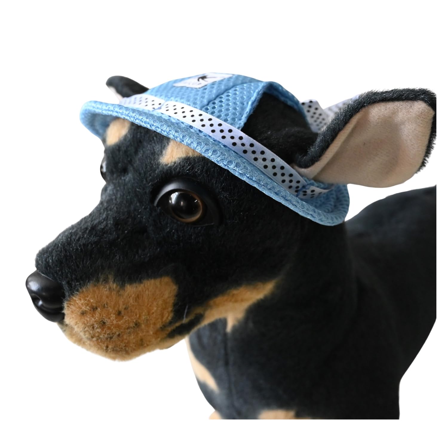 BT Bear Hat, Bucket Hat With Ear Hole for Dogs - Breathable Round Cap for Outdoor Travel Sun Protection - Small Medium Dogs (Blue, L)