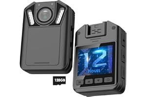 maigevi 128GB Police Body Camera with Audio and Video Recording - 2K 3500mAh Waterproof Shockproof Body Cam for Law Enforcement with 12 Hours Recording, Night Vision Wearable Bodycam Camcorder